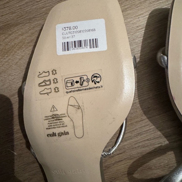 NWOT Cult Gaia Lenora Silver Sandals - Picture 9 of 13